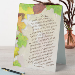 Autumn Leaves, A Thanksgiving Poem Table Tent