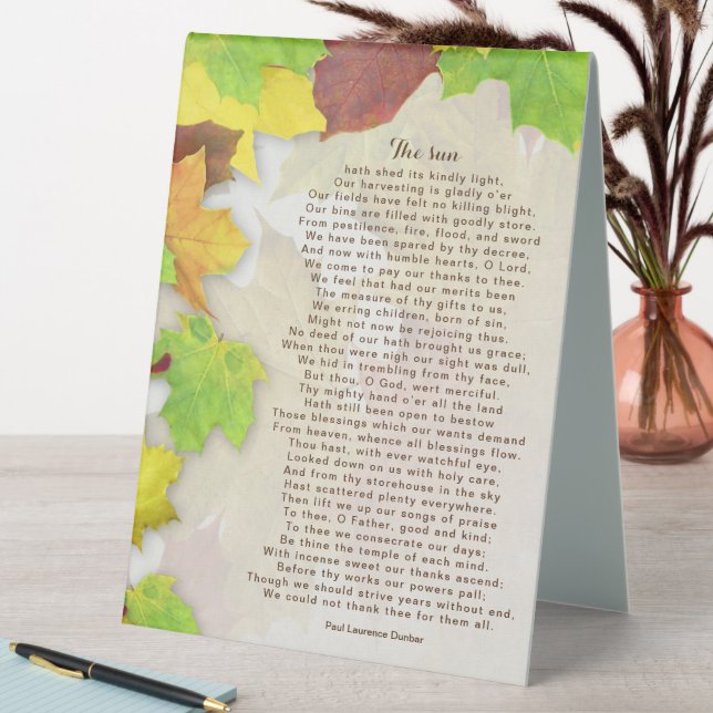 Autumn Leaves, A Thanksgiving Poem Table Tent (In SItu (Table))