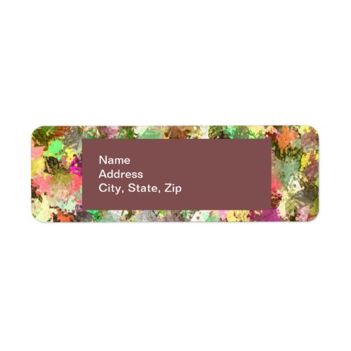 Autumn Leaves Abstract in Colors of Fall Label