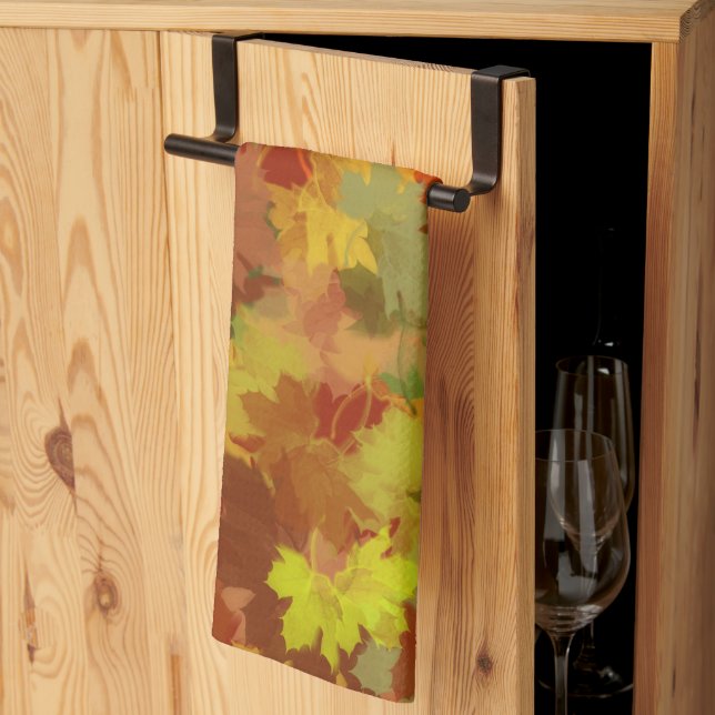 Autumn Leaves Abstract Kitchen Towel (Thirds Fold)