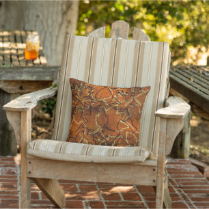 autumn leaves abstract outdoor pillow