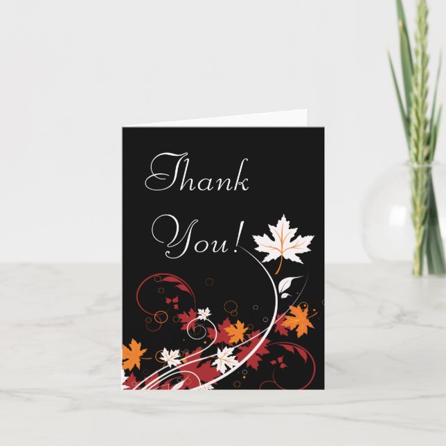 Autumn Leaves Abstract Thank You (Front)