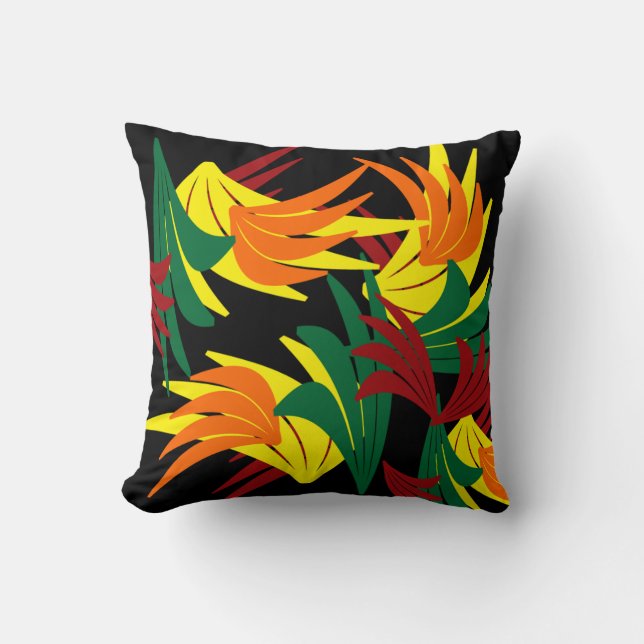 Autumn Leaves Abstract Throw Pillow (Front)