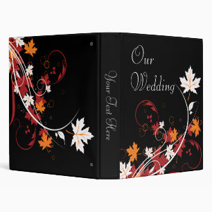Autumn Leaves Abstract Wedding Photo Album 3 Ring Binder