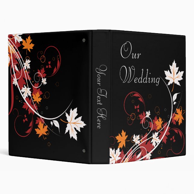 Autumn Leaves Abstract Wedding Photo Album 3 Ring Binder (Background)