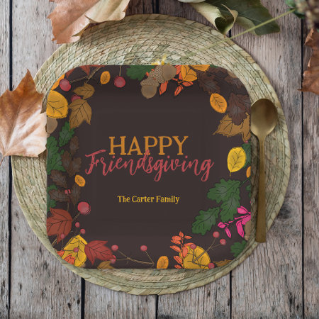 Autumn Leaves Acorns Berries Friendsgiving Dinner