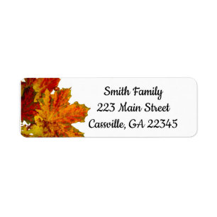 Autumn Leaves Address Envelope Label