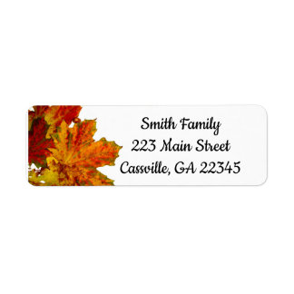 Autumn Leaves Address Envelope Label