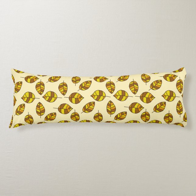 Autumn Leaves adjustable Yellow Leaf Pattern Body Pillow (Front)