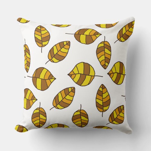 Autumn leaves adjustable yellow leaf pattern throw pillow