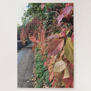 Autumn Leaves Along Regent's Canal London UK Jigsaw Puzzle
