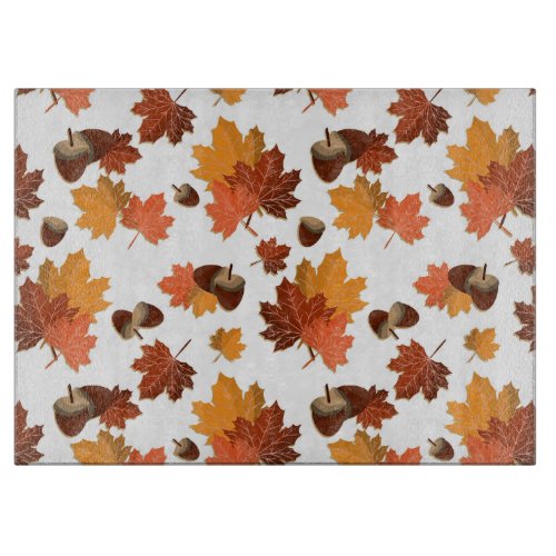 Autumn Leaves and Acorns Cutting Board