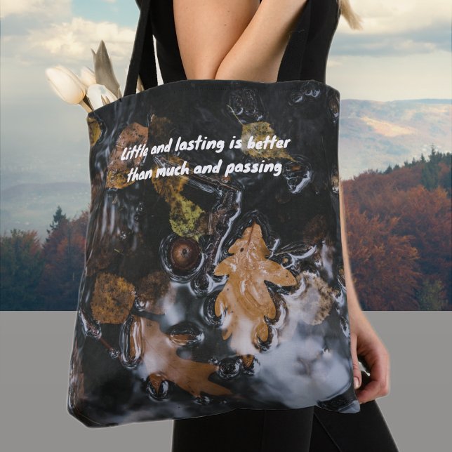 Autumn leaves and acorns in mysterious waters tote bag (Creator Uploaded)
