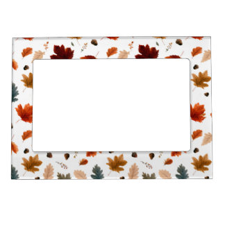 Autumn Leaves and Acorns Magnetic Frame