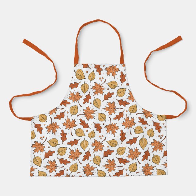 Autumn Leaves and Acorns Pattern Apron (Front)