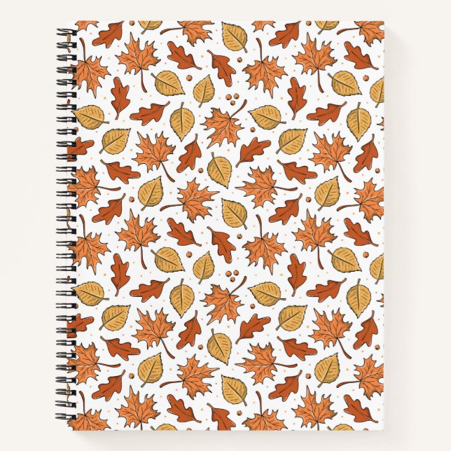 Autumn Leaves and Acorns Pattern Notebook (Front)