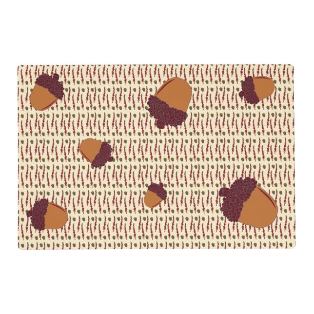 Autumn leaves and acorns placemat (Front)