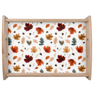Autumn Leaves and Acorns Serving Tray