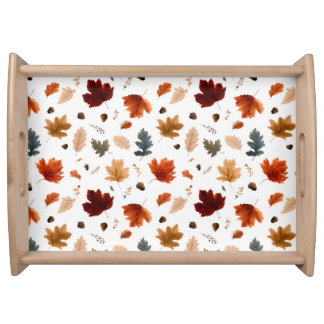 Autumn Leaves and Acorns Serving Tray
