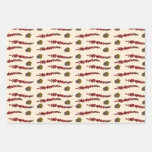 Autumn leaves and acorns wrapping paper sheets