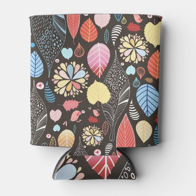 Autumn Leaves and Birds. Can Cooler (Front)