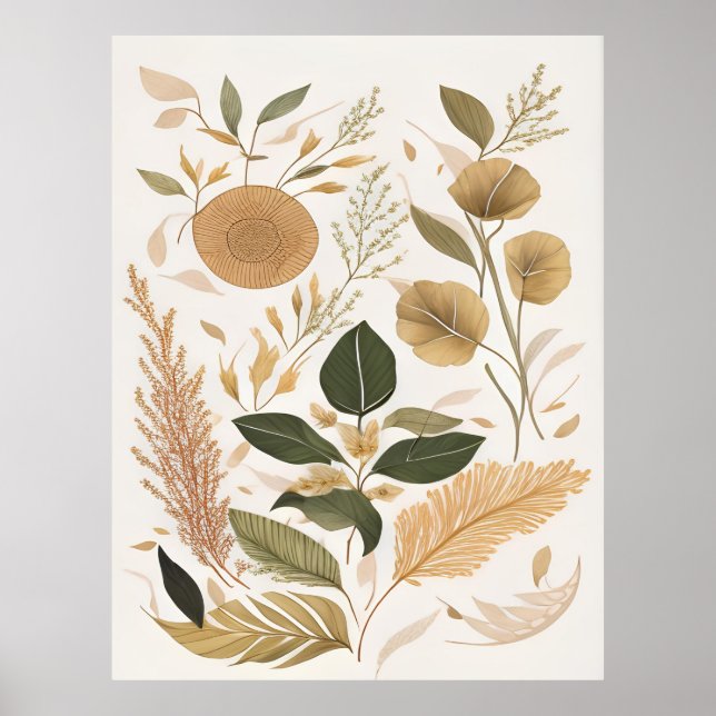 Autumn Leaves And Flower Art        Poster (Front)