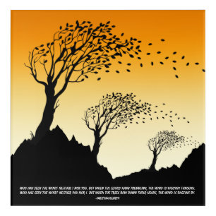 Autumn Leaves and Poem about the Wind Acrylic Print