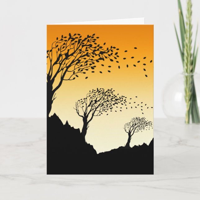 Autumn Leaves and Poem about the Wind Card (Front)