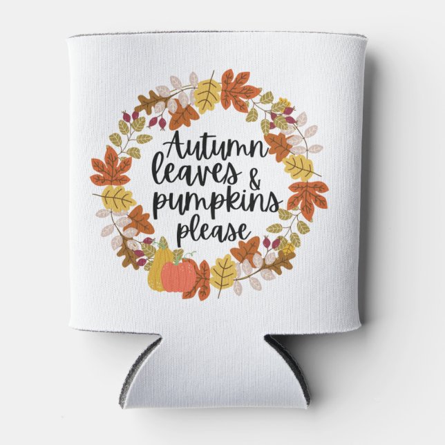 Autumn Leaves and Pumpkin Please Can Cooler (Front)