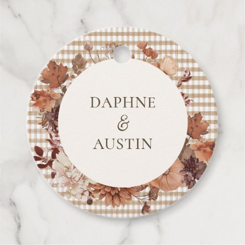 Autumn Leaves and Pumpkin Wedding Favor Tags