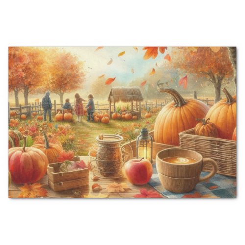 Autumn Leaves and Pumpkins Decoupage  Tissue Paper