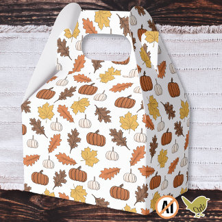 Autumn leaves and pumpkins favor boxes