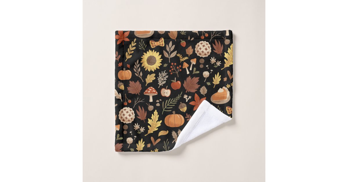 Polyester Dish Cloth, Fall Dish Towels, Watercolor Pumpkin Maple