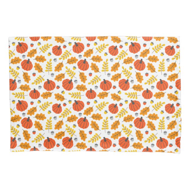 Autumn Leaves and pumpkins Pillow Case (Front)