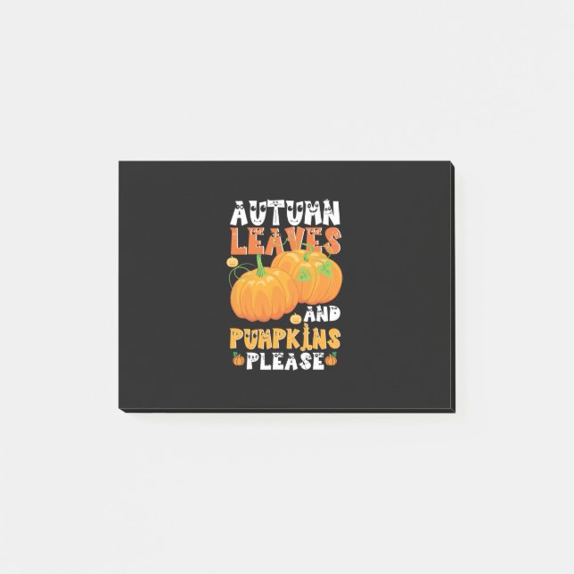 Autumn Leaves And Pumpkins Please Birthday Post-it Notes (Front)