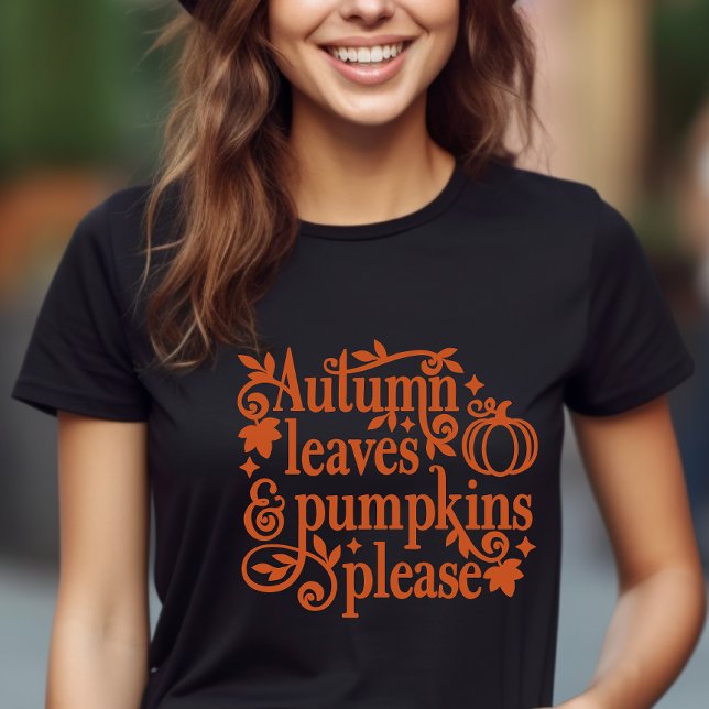 Autumn Leaves and Pumpkins Please Fall Themed Tri-Blend Shirt (Creator Uploaded)