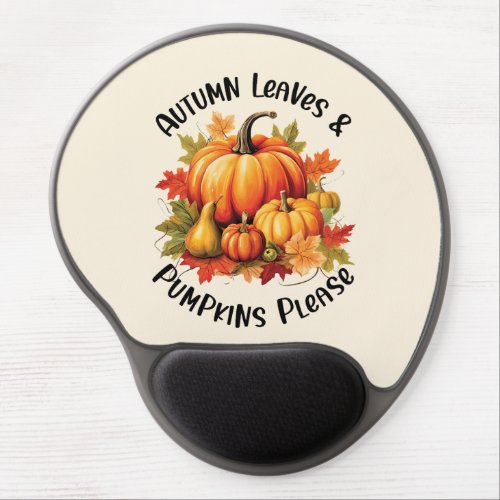 Autumn Leaves and Pumpkins Please Gel Mouse Pad