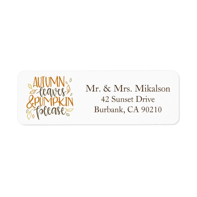 Autumn Leaves and Pumpkins Please Label (Front)