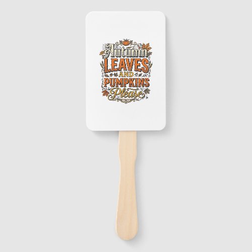 Autumn Leaves And Pumpkins Please Vintage Hand Fan