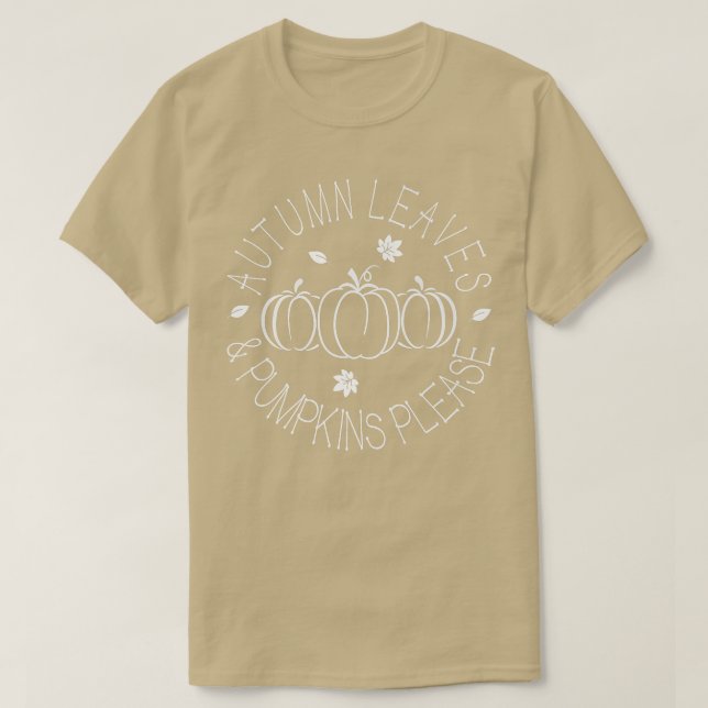 Autumn Leaves And Pumpkins PleaseMinimalist Graphi T-Shirt (Design Front)