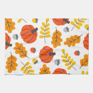 Autumn Leaves and pumpkins Towel