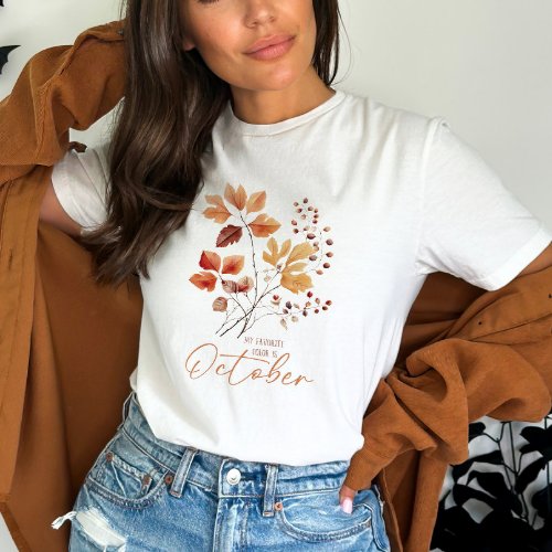 Autumn Leaves and Quote  T_Shirt