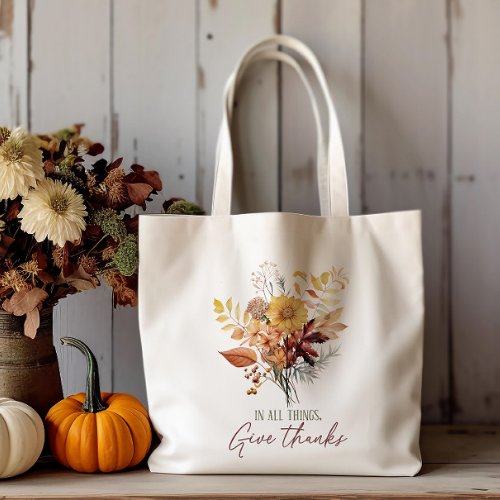 Autumn Leaves and Quote  Tote Bag