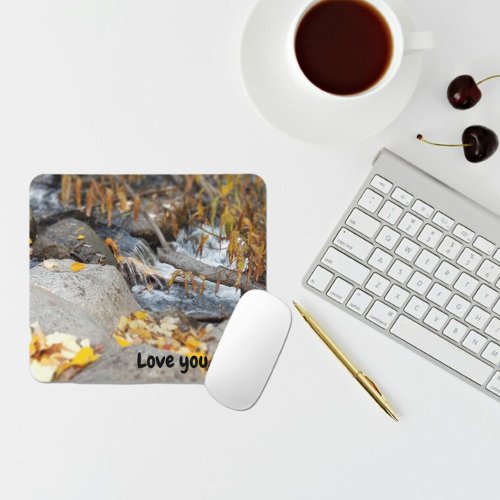 Autumn Leaves and Small Stream Photo Mouse Pad