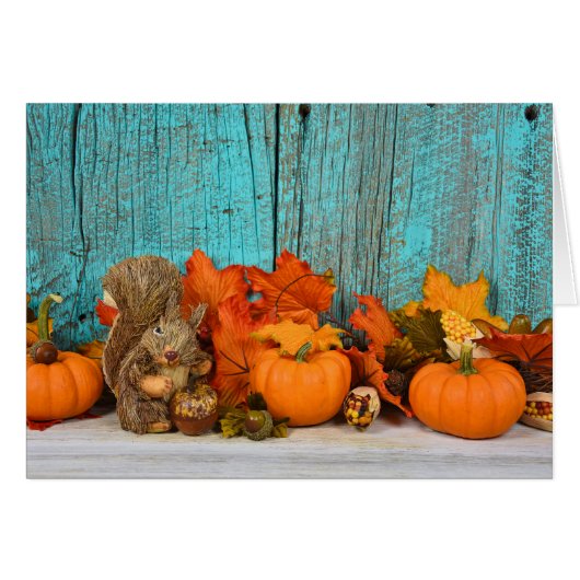 autumn leaves and squirrel cards (Front Horizontal)