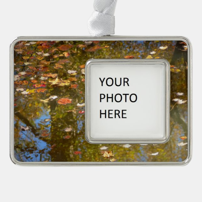 Autumn Leaves and Stream Reflection at Greenbelt Christmas Ornament (Front)