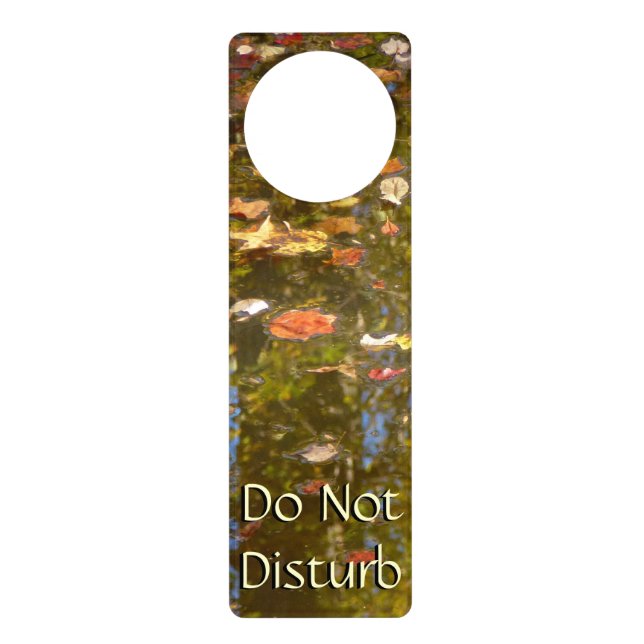 Autumn Leaves and Stream Reflection at Greenbelt Door Hanger (Front)