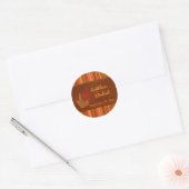 Autumn Leaves and Stripes 1.5" Wedding Sticker (Envelope)
