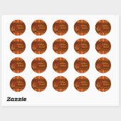 Autumn Leaves and Stripes 1.5" Wedding Sticker (Sheet)