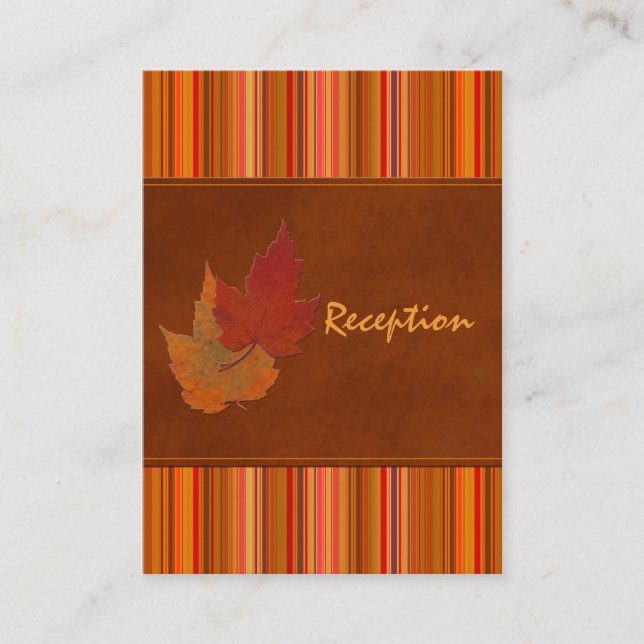 Autumn Leaves and Stripes Enclosure Card (Front)